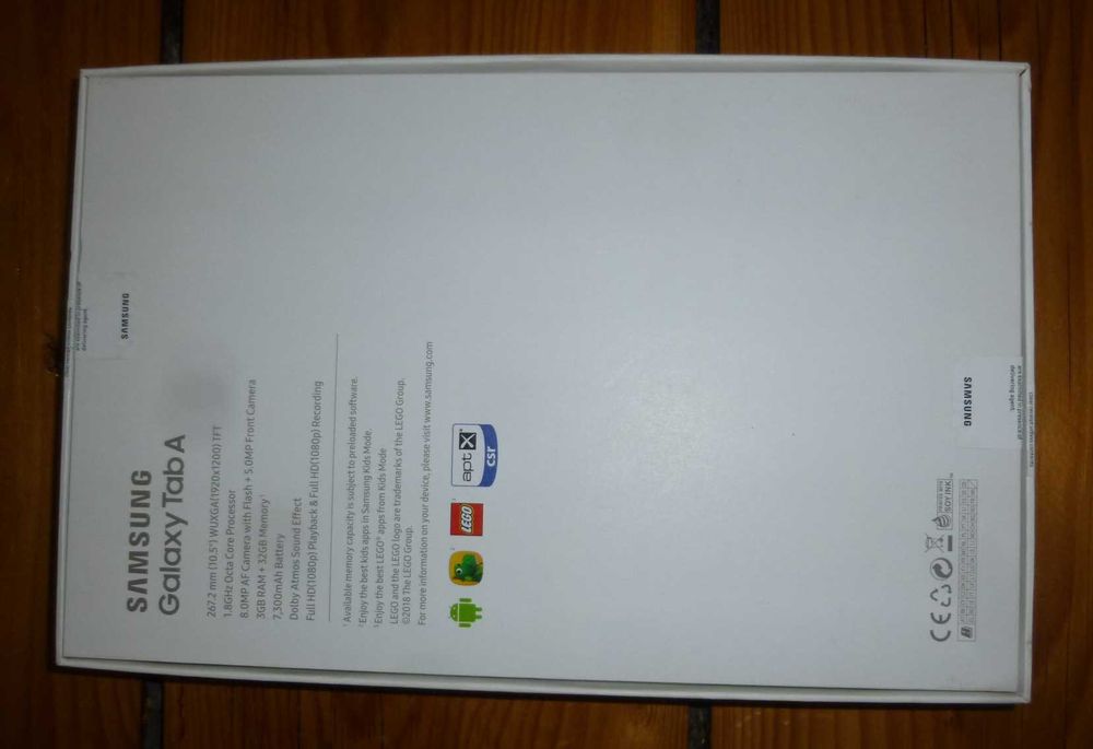 opakowanie, pudełko Samasung Galaxy Tab A