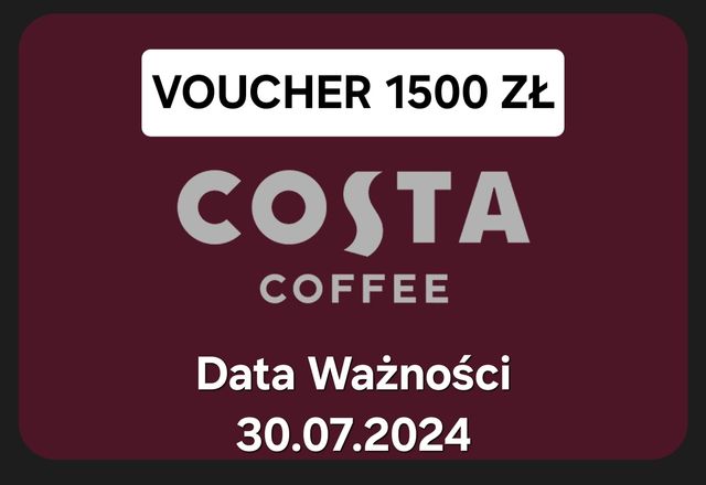 Costa Coffee Voucher / Kod / Karta o wart. 1500 zł