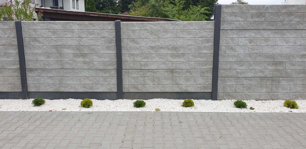 Ogrodzenie betonowe kamień łupany
