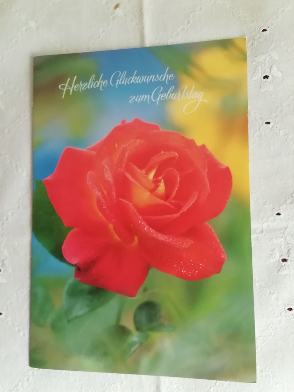 Postal de aniversário, alemão