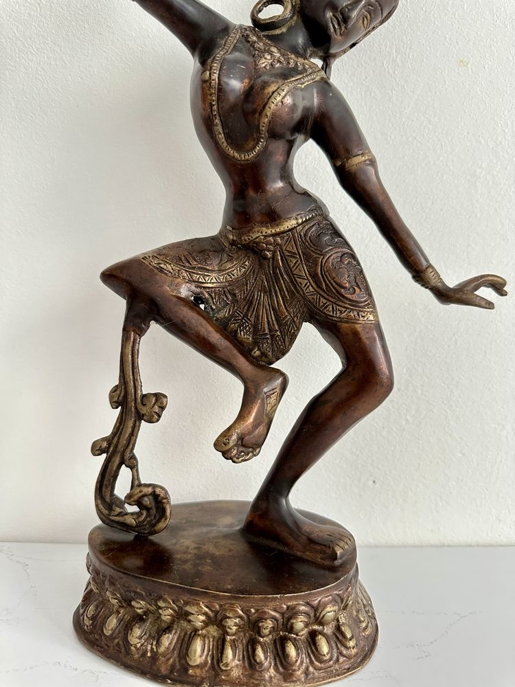 Figura z brązu tancerki świątynnej,styl indyjski,Shiva,Parvati, 2,47kg