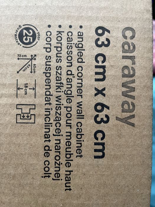 Korpus szafki kuchenej narożnej wiszącej