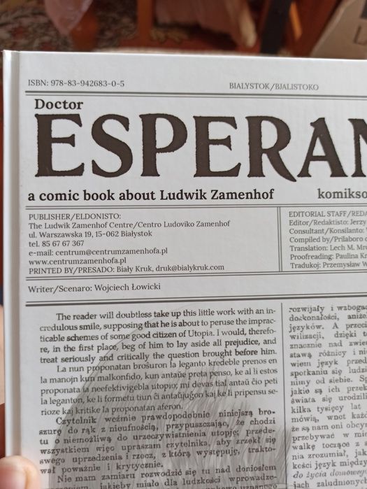 Esperanto Komiks o Ludwiku Zamenhofie