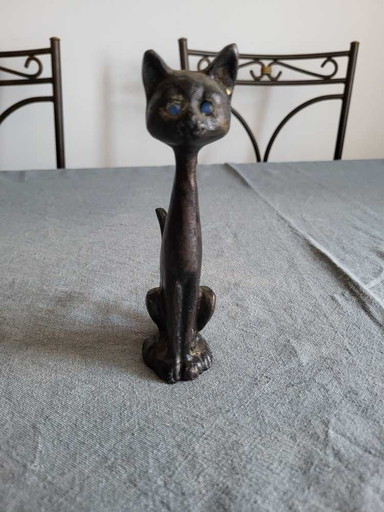 Gato Escultura em Metal