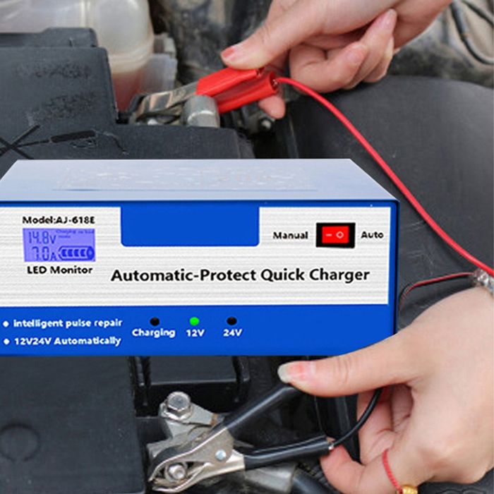 Carregador e reparador de bateria Aj-618E 12/24v 200Ah NOVO