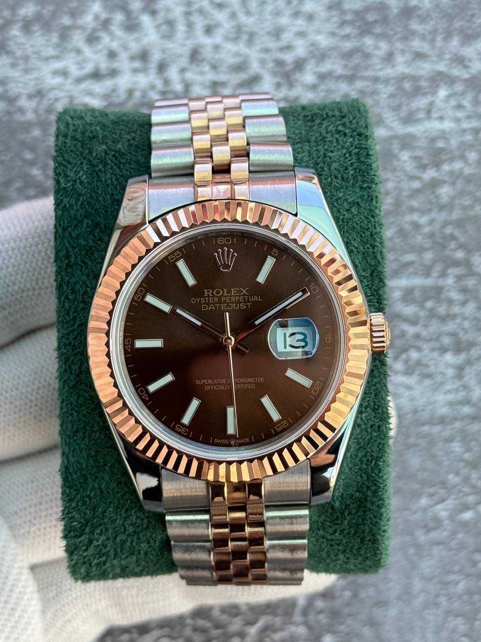 Швейцарские часы Rolex Datejust Chocolate Rose Gold. Топ качество