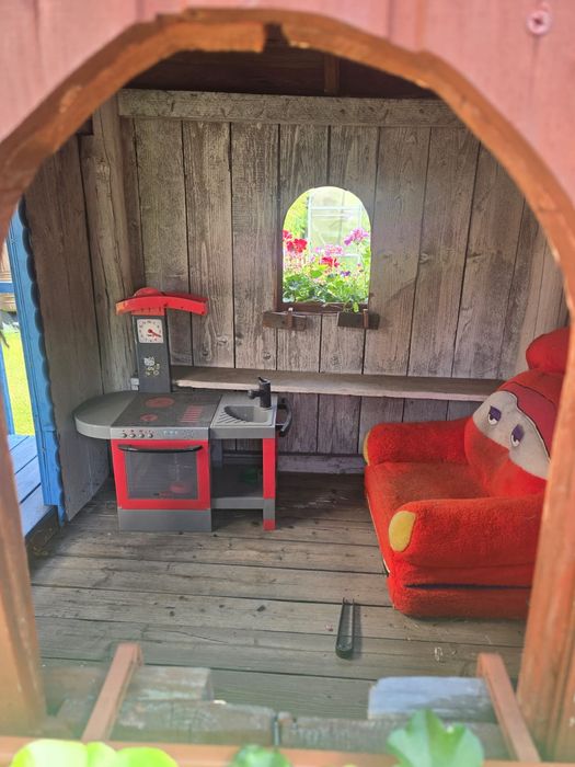 Domek ogrodowy, drewniany, do zabawy dla dzieci