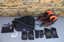 Conjunto completo de Patins em Linha Adulto FIT100 Preto/Prateado
