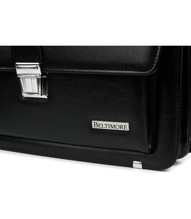 Czarna aktówka NESESER męska eko skóra elegancka