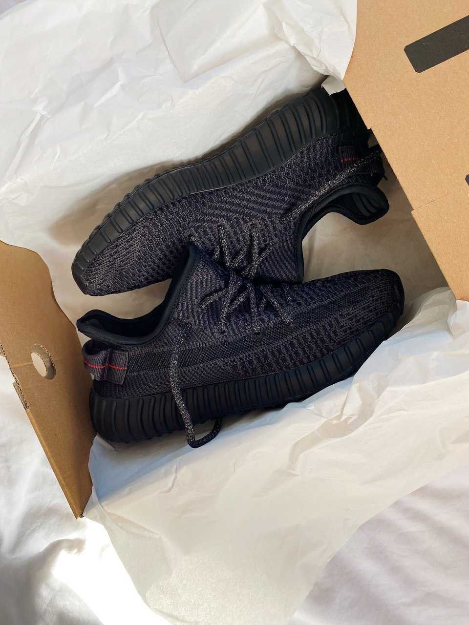 Кроссовки Adidas Yeezy 350 black / Адидас Изи черные рефлектив 38 39