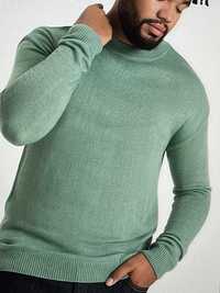 Sweter męski zielony niegruby Rozmiar 60/62