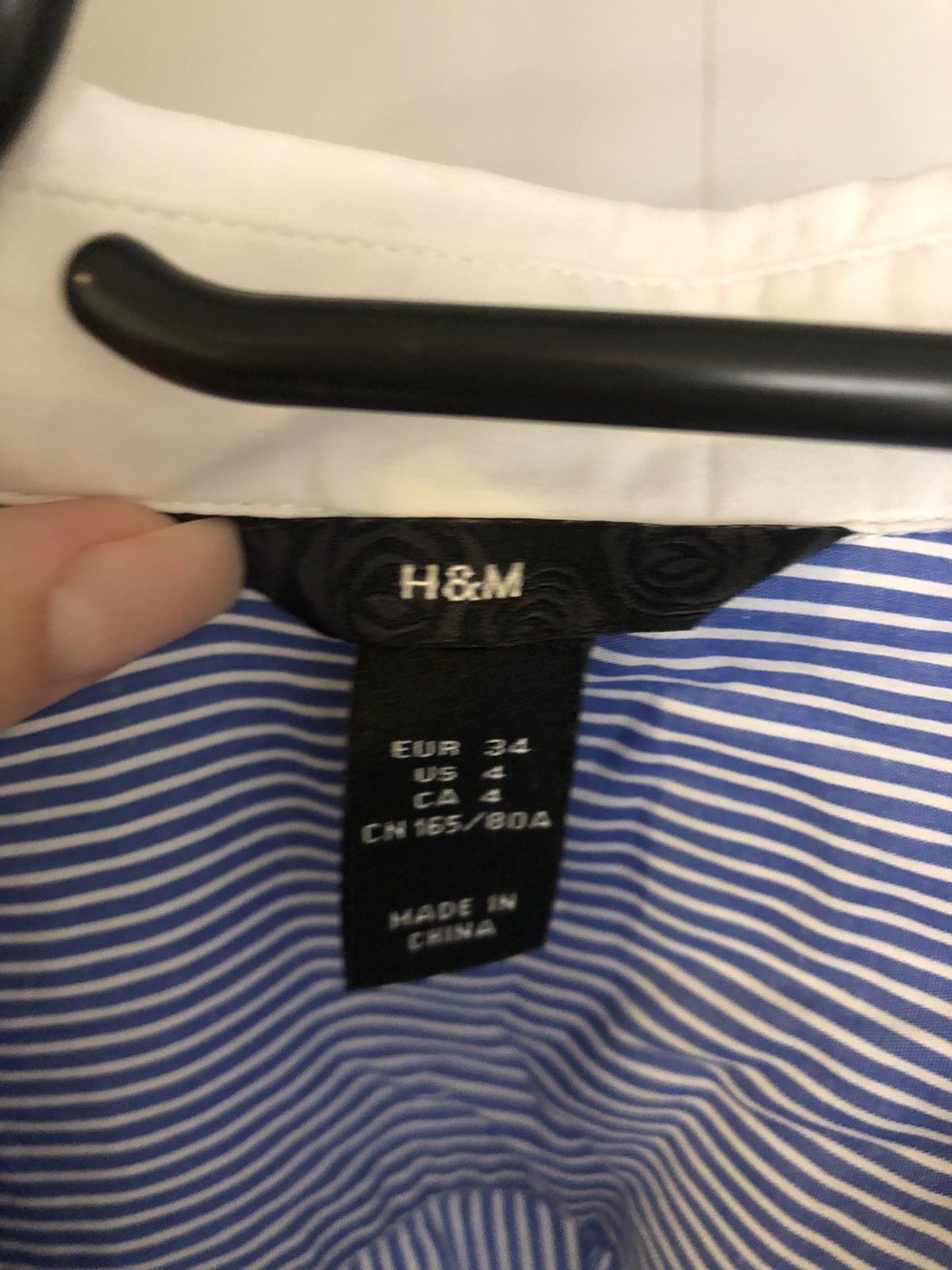 Koszula w paski biało niebieska H&M 34