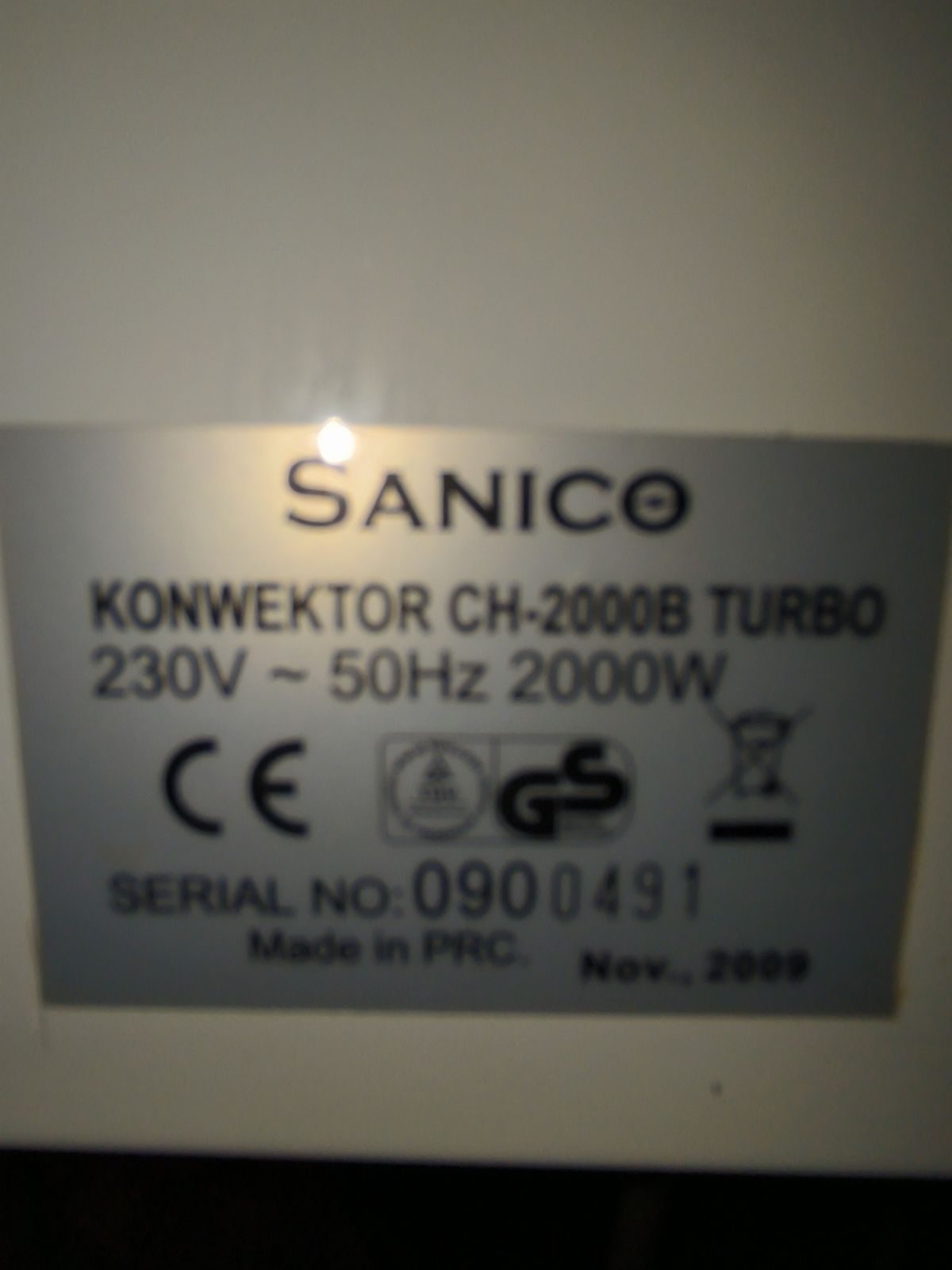 Grzejnik konwektor Sanico CH-2000B Turbo