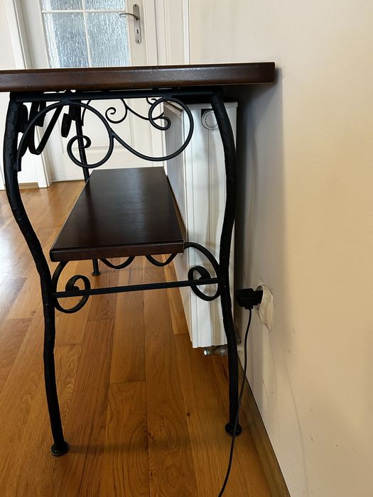 Regał Konsola toaletka stolik stół loft wenge metal