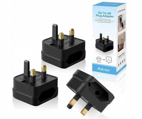 Adapter do wtyczki Europejskiej do Wielkiej Brytanii, Aieve 3 szt