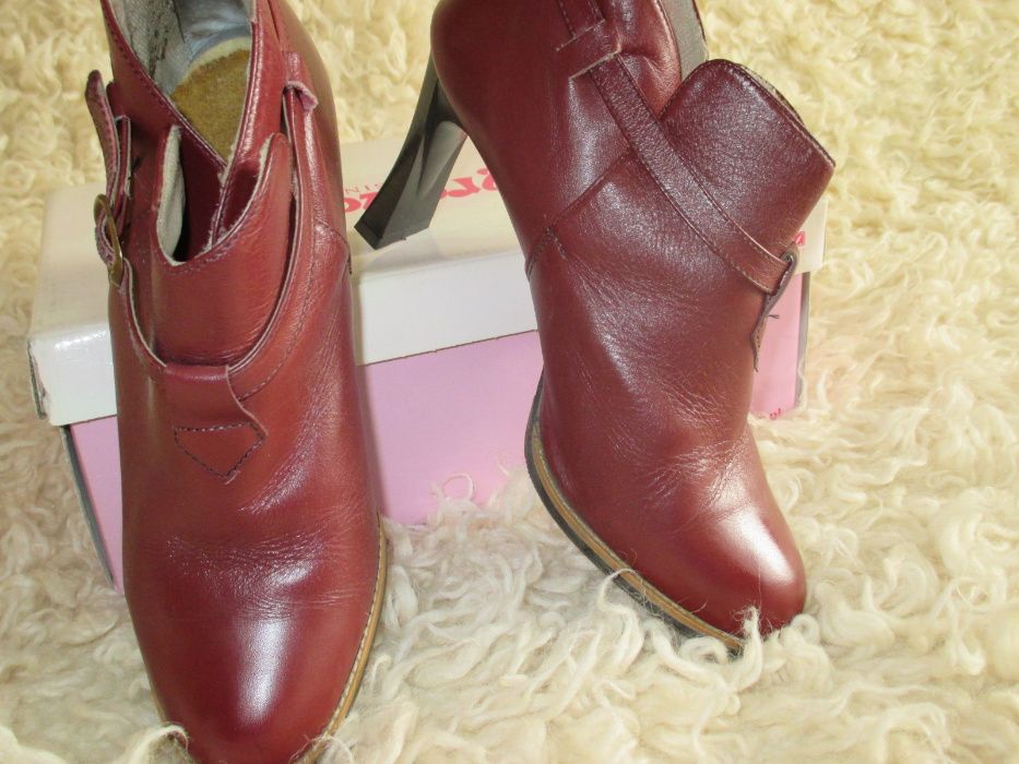 Skórzane botki węgierskie rozm.37 (przecena)