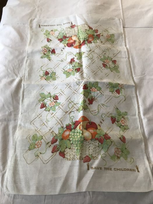 Bieżnik lniany serweta w owoce 78x45 cm