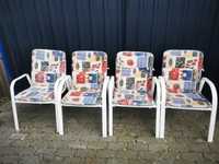 Zestaw krzeseł ogrodowych sztaplowanych z poduszkami z Niemiec