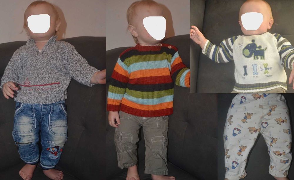 Zimowy zestaw ubranek rozm.74- 7szt