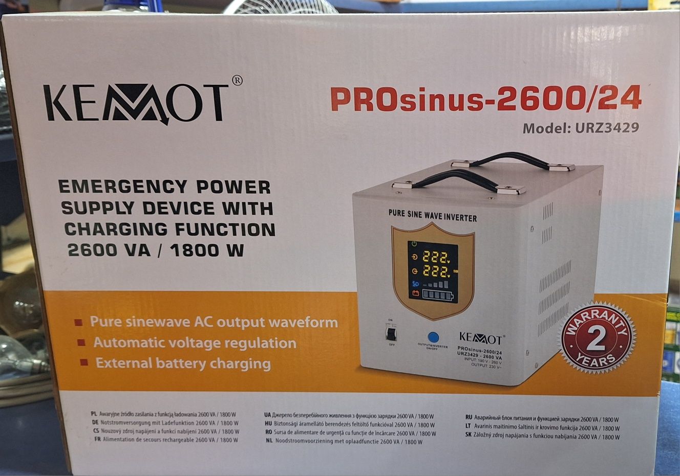 Безперебойник, ИБП,  ДБЖ. KEMOT PROsinus 1800/2600w