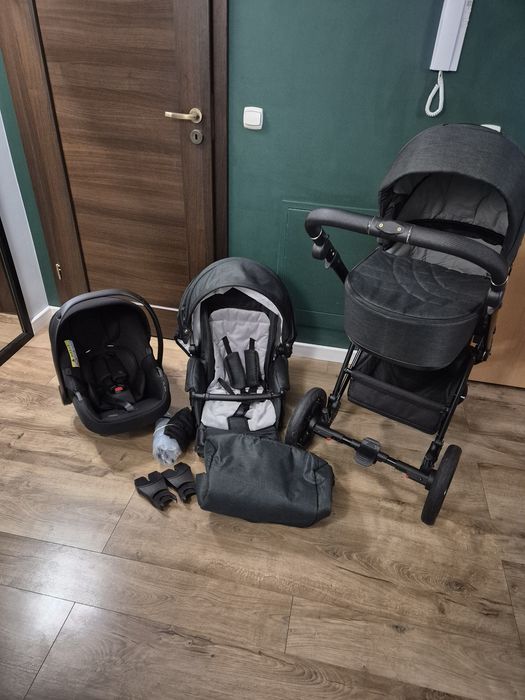 Wózek dziecięcy 3w1 firmy Quali, fotelik Cosmo isofix.