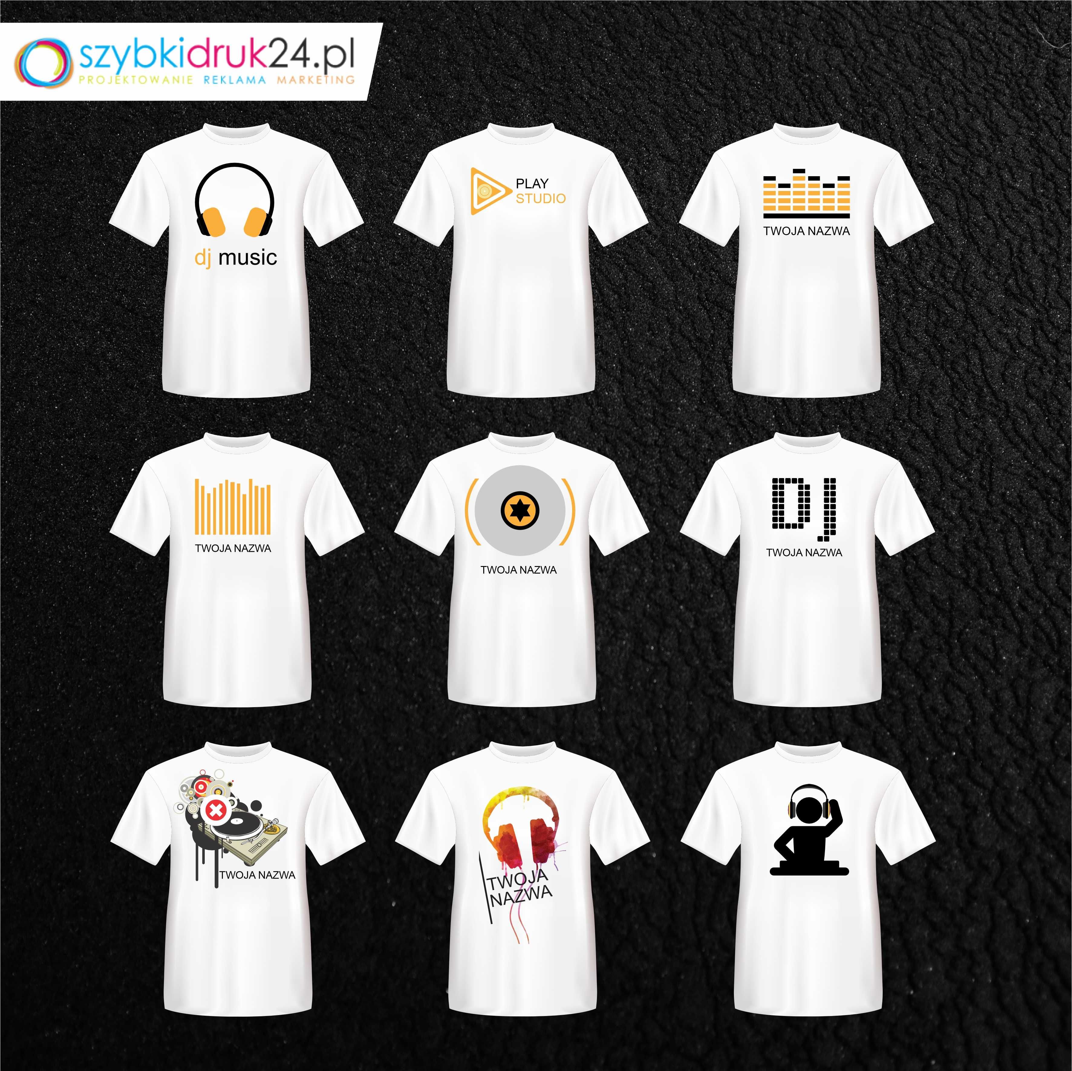 Koszulka - DJ z Twoją nazwą lub logiem. PERSONALIZOWANA
