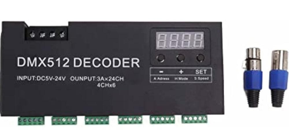 24 kanałowy dekoder DMX, RGBW DMX512 Kontroler Led Decoder