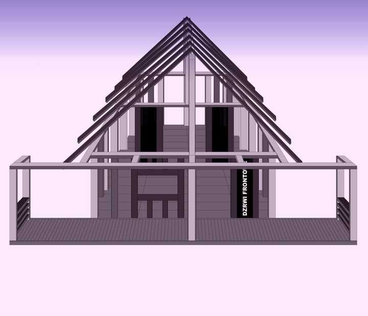 Konstrukcja szkieletowa domku z poddaszem 4/5m
