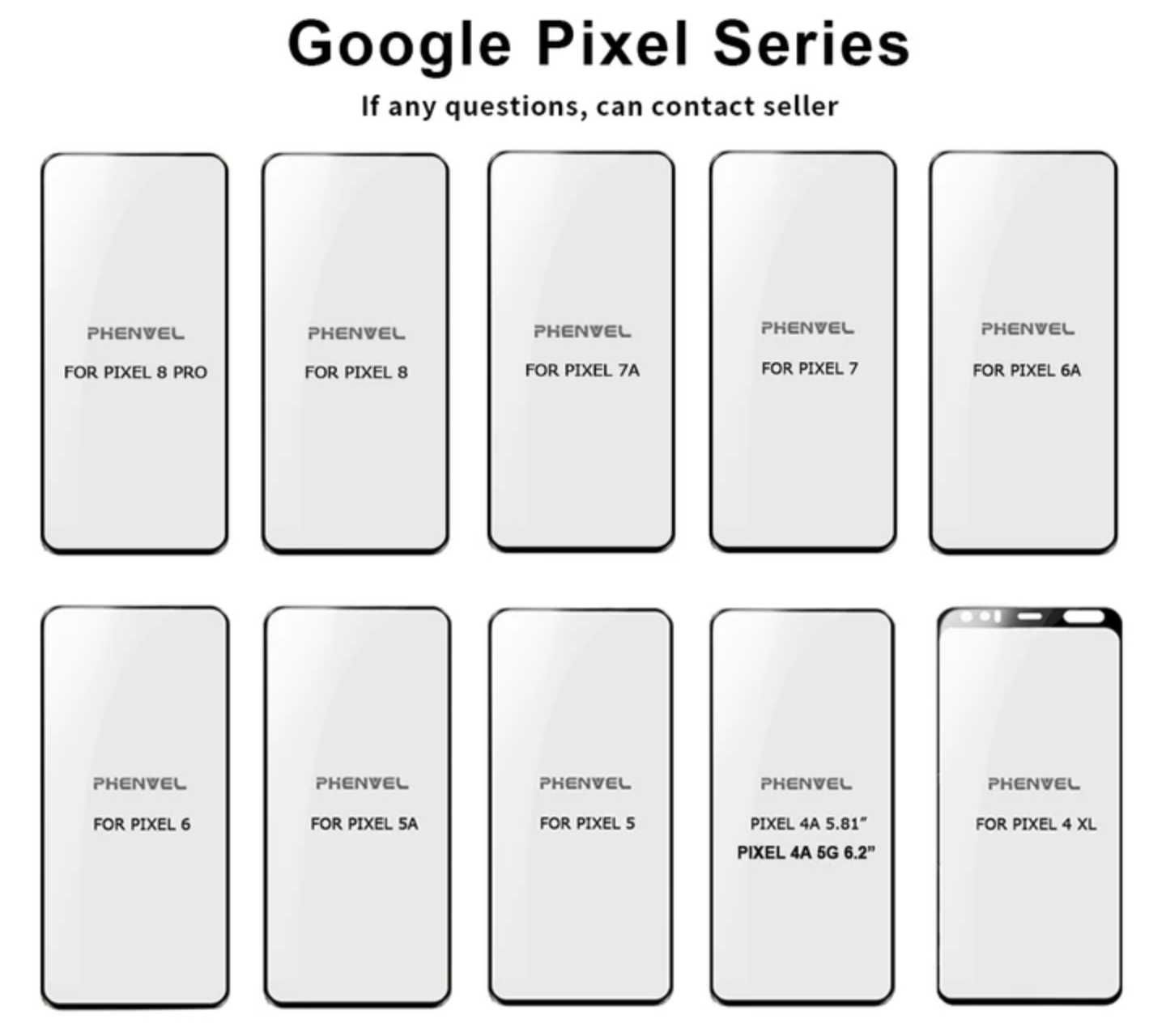 Якісне захисне скло Google Pixel бренду PHENVEL