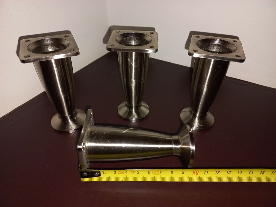 4 pés de móveis em aço escovado com 10 cm