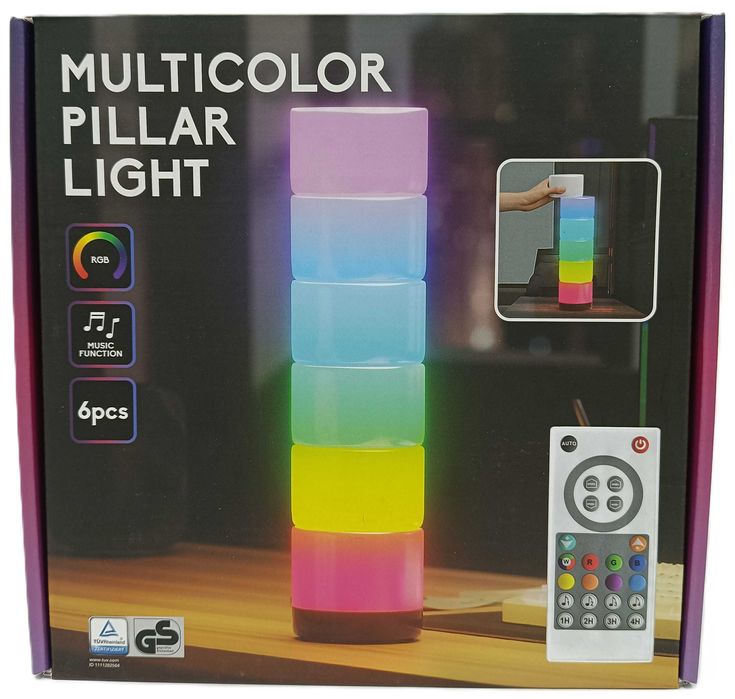 lampka słupek LED z pilotem Funkcja muzyki Możliwość układania