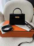 Hermes Kelly Mini czarna zestaw