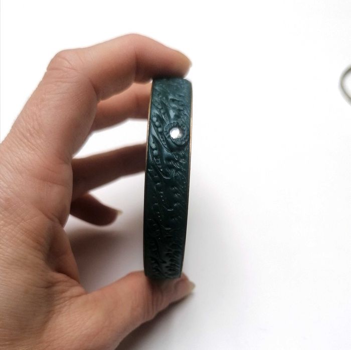 Zielona bransoletka Vintage Unikat PRL