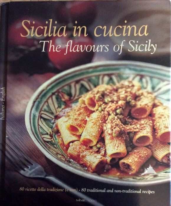Livro de culinária de comida Siciliana em Italiano e Inglês