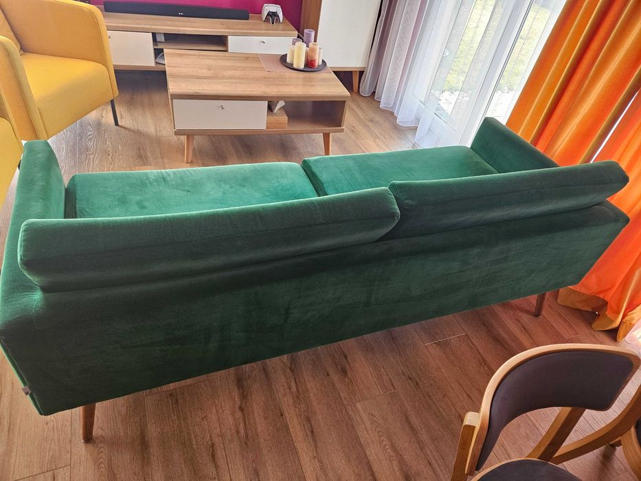 Sofa Glädje 3-osobowa, butelkowa zieleń Sz:216cm