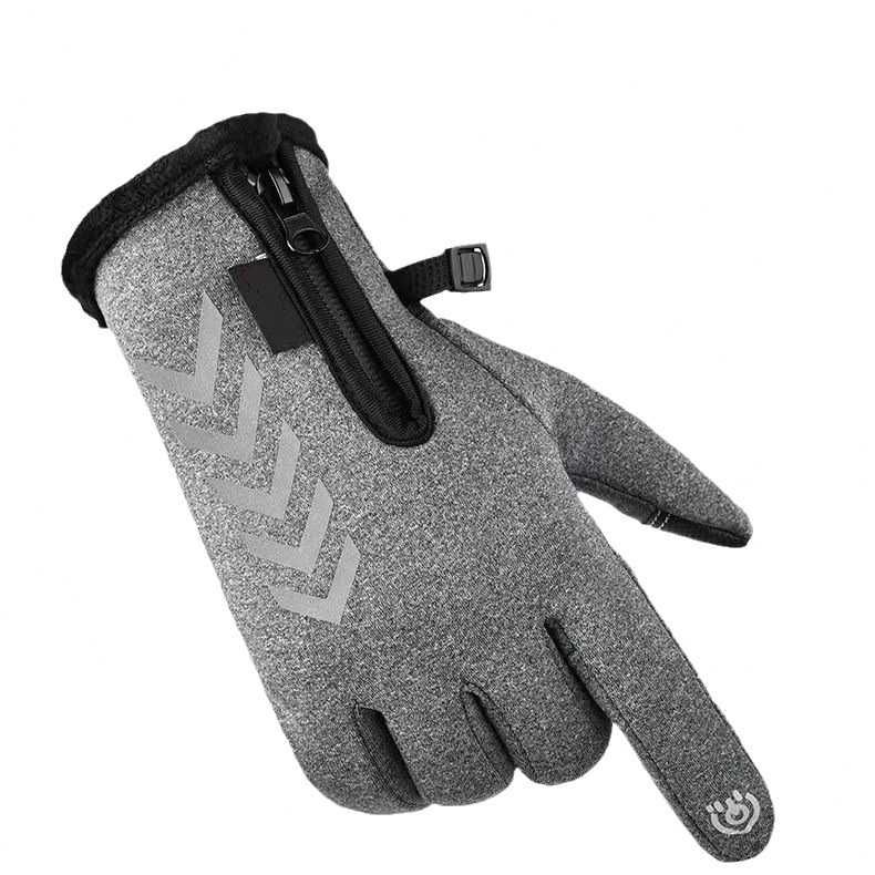 Rękawiczki Wodoodporne Dotykowe Ocieplane Rękawice Zimowe Szare XL