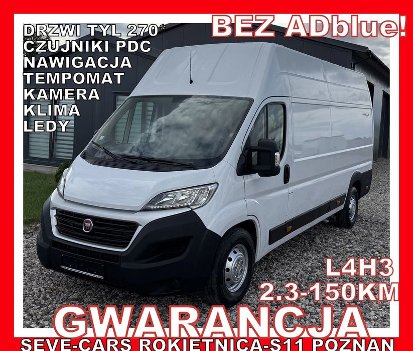 Fiat DUCATO L4H3 MAXI GWARANCJA klima 2.3jtd 150km, kamera tempomat  MAXI,GWARANCJA, L4H3, 2.3-150KM, klima, tempomat, kamera, czujniki pdc