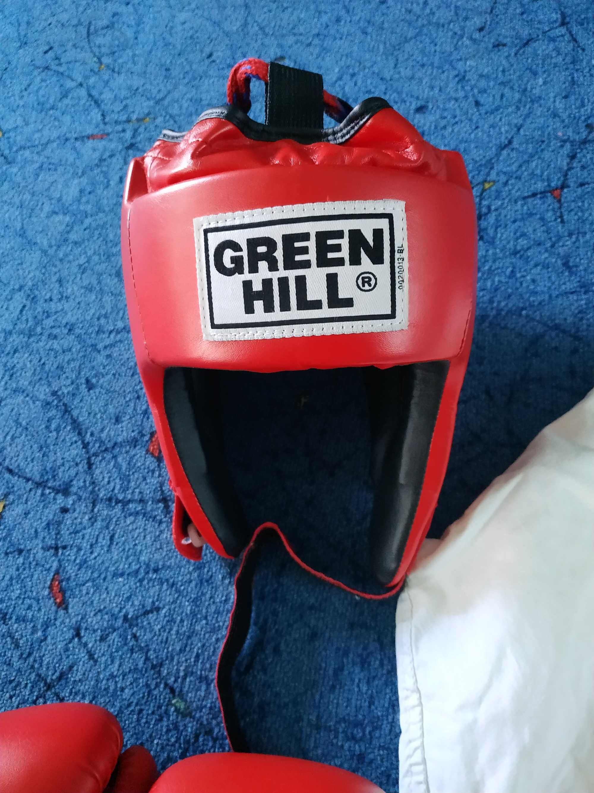 Перчатки шлем для бокса единоборств Green Hill