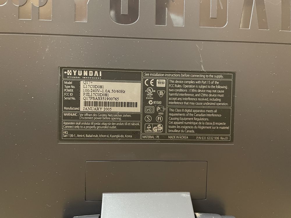 Monitor computador 17” com pé