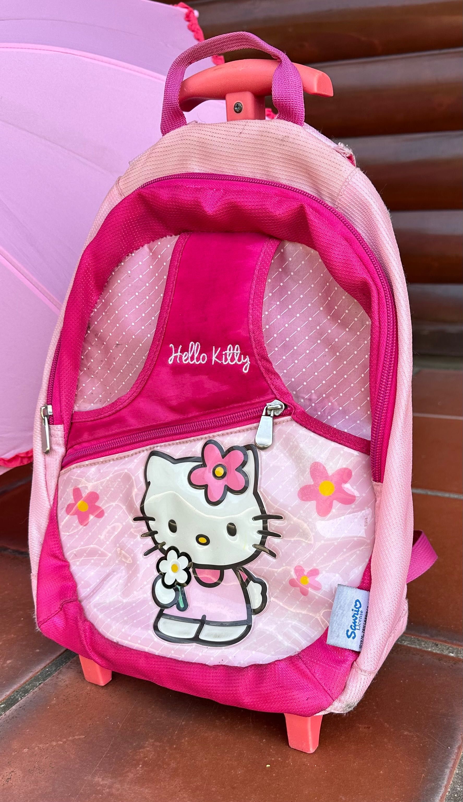 Hello Kitty secretária, guarda chuva, mochila e peluche