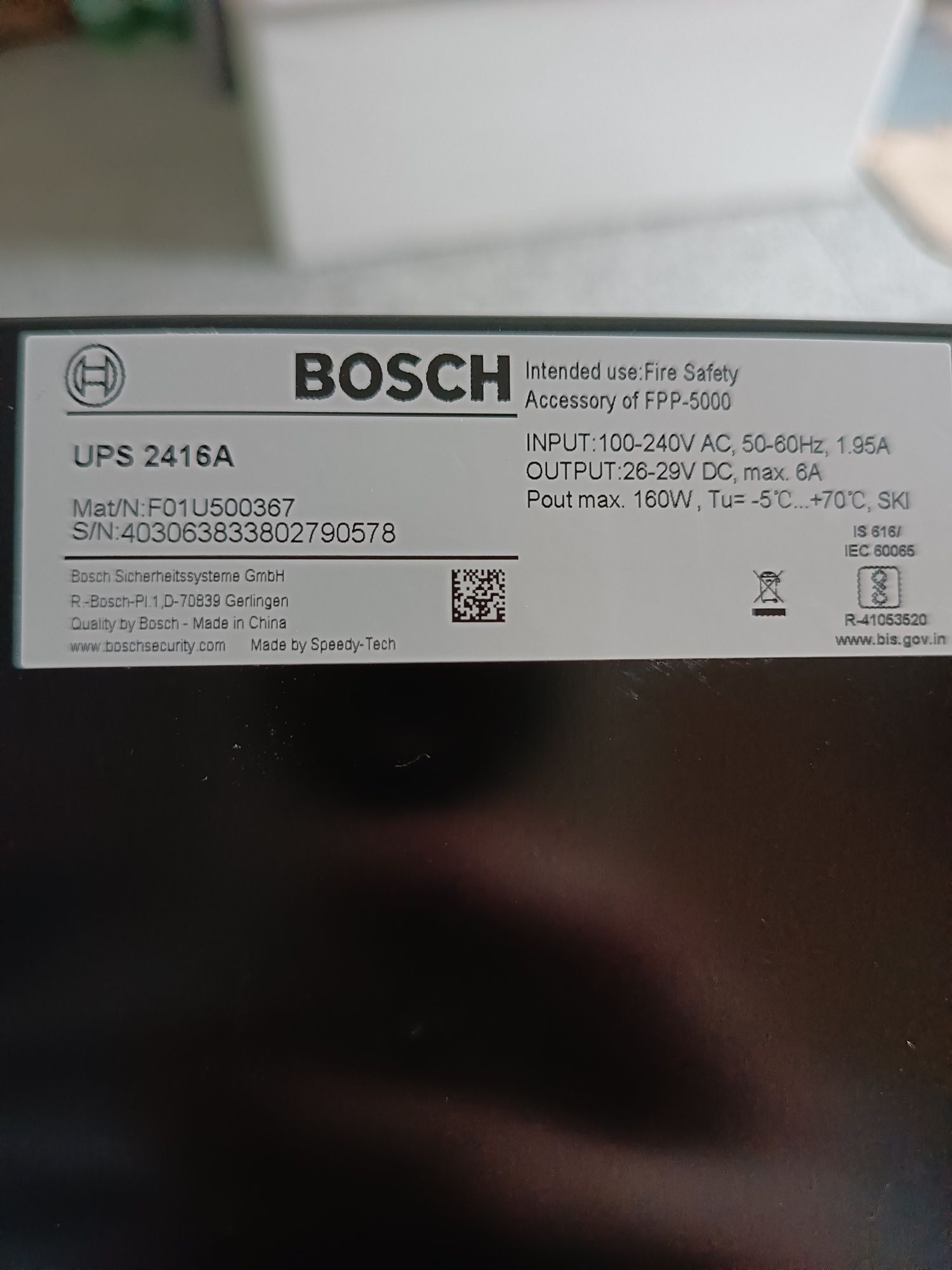 Zasilacz do cetrali FPA5000 24V/6A, BOSCH