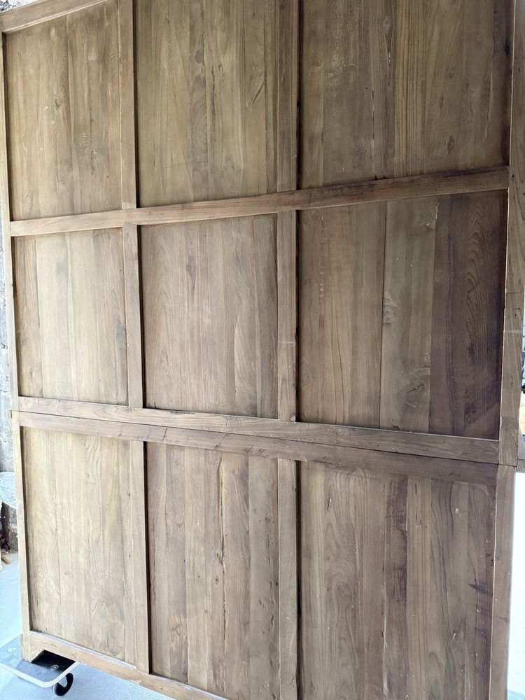 Kredens tekowy drewniany vintage zabudowany rustykalny naturalny