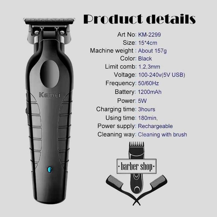 Maszynka TRYMER do włosów/brody KEMEI 2299