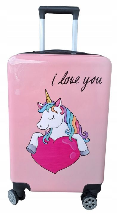 Walizka Jednorożec Unicorn Konik Serce Kółka Dla Dzieci Podrózna Szyfr