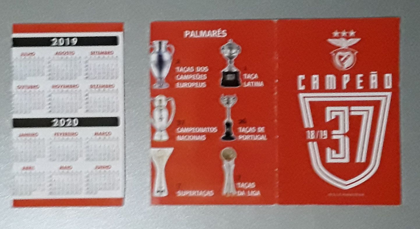 Calendário de bolso Liga 2019 ~ 2020 S L Benfica