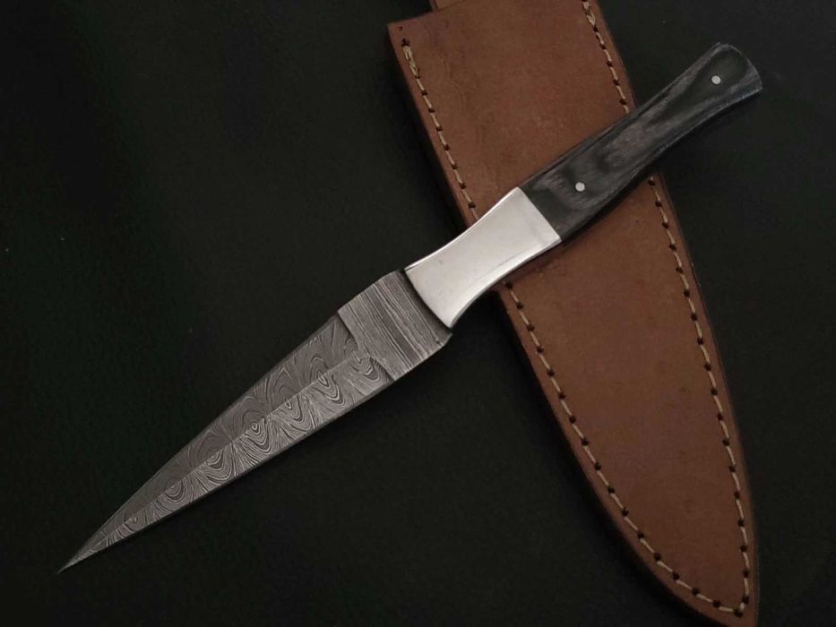 damast sztylet NÓŻ myśliwski 22cm wykonany ręcznie stal damasceńska