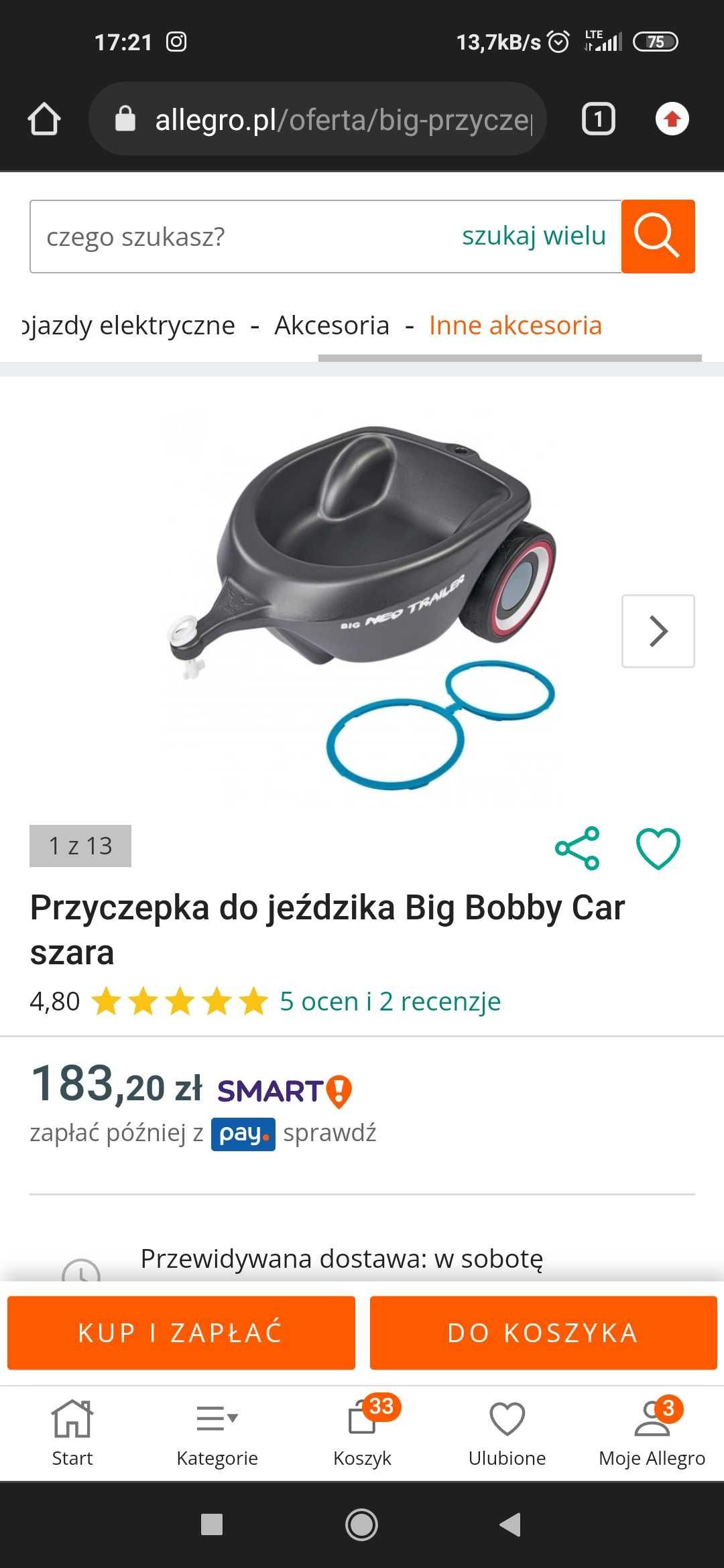 Przyczepa bobby car