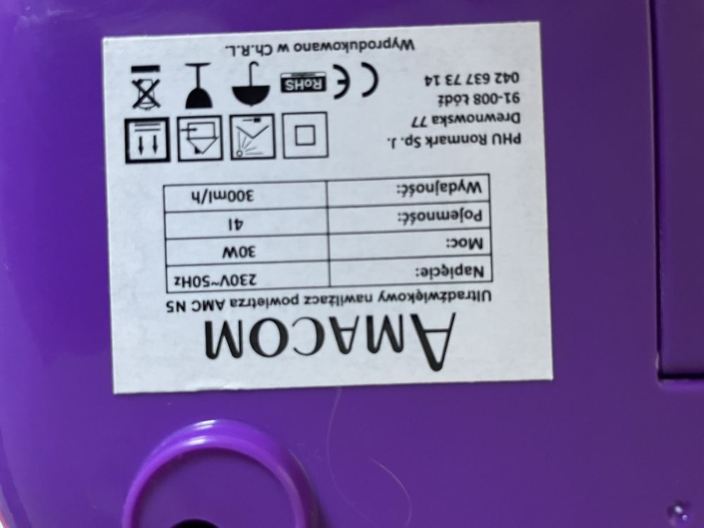 Ultradźwiękowy nawilżacz powietrza Amacom AMC N5