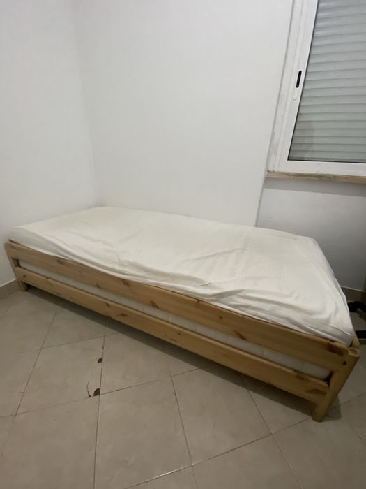 Cama empilhável, pinho, 80x200 cm (2 unidades)