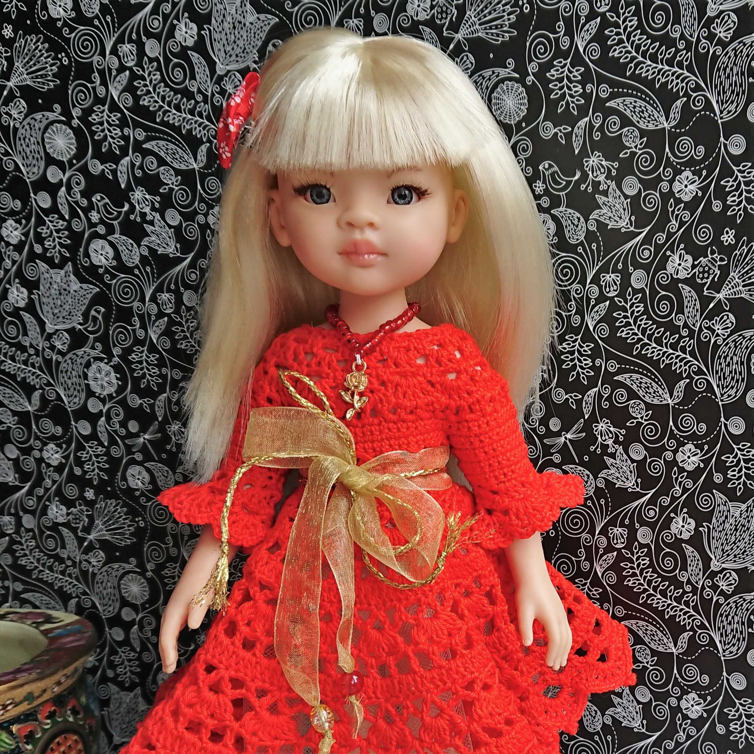 Сукня  "In red" для ляльки Paola Reina. Одежда для Паола Рейна